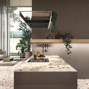 Modern Luxury Flat Deep Havana Kitchen Cabinets Italian Style Modular Wooden Kitchen Island Living Room Integrated Wall Unit Fur - Product Image 4