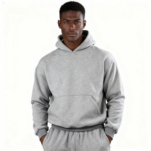 Sudaderas con Capucha de Corte Cuadrado 100% Algodón para Hombre, Sudaderas con Capucha Bordadas con Logotipo Personalizado de Alta Calidad, OEM - Product Image 4