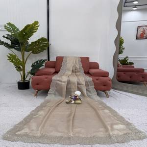 Sari de último diseñador con hilo doble y trabajo de lentejuelas incluye blusa de seda Mono Benglori de 0,80 m para uso festivo y de ocasión - Product Image 3