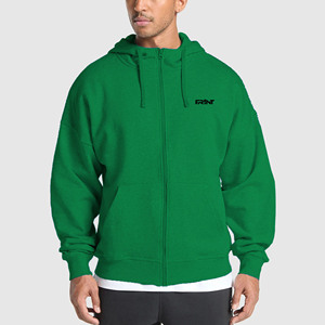 Sudadera con capucha de gran tamaño con cremallera para hombre, sudadera de algodón, ropa de calle de peso pesado, Top con capucha de manga larga informal a la moda - Product Image 2