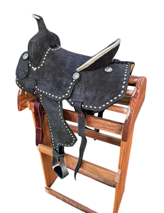 Sillín occidental de caballo de cuero genuino de calidad superior Sillín occidental de carreras de barril para montar a caballo - Product Image 2