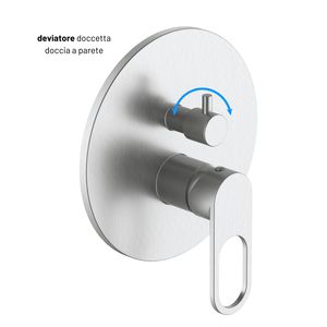 Rubinetto da bagno e doccia a 3 vie montato a leva a 3 vie deviatore a 3 fori serie con sistema di installazione - Product Image 2