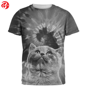 Recién llegado, camisetas de manga corta con cuello redondo y estampado 3D, tu propio logotipo, Camiseta holgada de 100% algodón con cuello redondo para hombre - Product Image 5