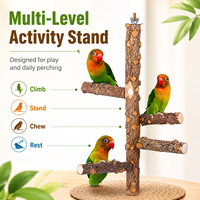 Support de perchoir naturel en bois de poivre pour oiseaux, jouet d'activité multi-niveaux pour cage, vente en gros d'accessoires pour animaux de compagnie