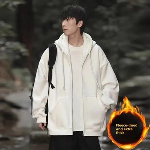 Extérieur décontracté polaire doublé sweat à capuche ouvert hommes printemps 2025 automne Style lourd veste à capuche Couples haut - Product Image 5