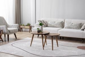 Walnut Coffee <b>Table</b> Set Mid Century Modern <b>Round</b> Wooden Side <b>Table</b> Set <b>Nesting</b> <b>Table</b> Minimalist High Quality - Product Image 5