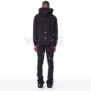 Survêtements à capuche imprimés en molleton lourd personnalisé avec cordon de serrage pantalons de survêtement délavés au soleil survêtements baggy unisexe Streetwear hiver - Product Image 2