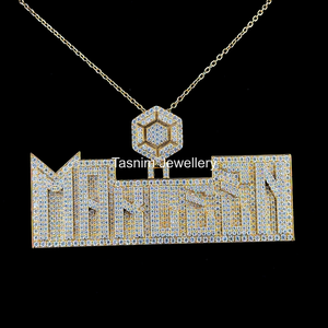 Collar de Plata de Ley 925 de la Mejor Calidad con Moissanita VVS, Estilo Hip Hop Cristiano, Certificado GIA, Cierre Personalizado con Letra GB, Unisex, Eslabones Cubanos - Product Image 2