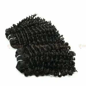 Cabello rizado de rubí luxshine, cabello vietnamita puro sin procesar, cola de caballo húmeda y ondulada, tejido rápido, bob