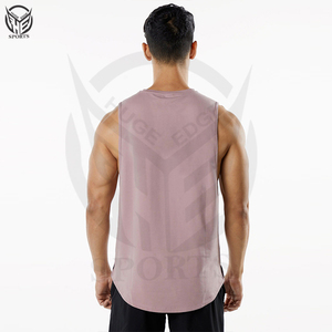 เสื้อกล้ามออกกำลังกายสีพื้นพร้อมโลโก้แบบกำหนดเอง ดีไซน์ใหม่สำหรับผู้ชาย - Product Image 4