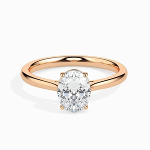 Bague de fiançailles solitaire 1,50 CTW en diamant CVD de laboratoire, taille ovale VS1, en or 14K, sertie à griffes, bijoux de mariage fins - Product Image 2