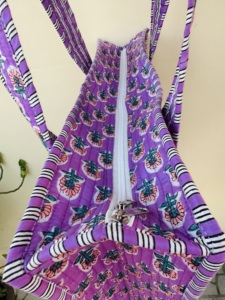 Handmade Indian Reversible Quilted Jhola Bag Block Printed Cotton Tote Vintage Style Beach Shopping Shoulder Bag Summer Style - Product Image 6
