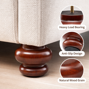 Pieds de meubles robustes en bois massif tourné de qualité supérieure, finition noyer, pour canapé, table, lit, fabricant OEM sur mesure - Product Image 2