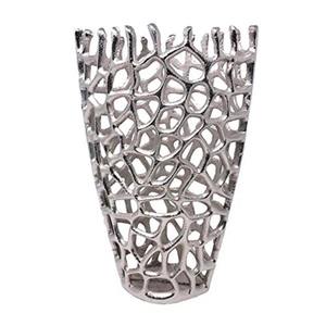 Mesa decorativa blanca de diseñador con acento en soporte de metal dorado Centro de mesa moderno hecho a mano para espacios contemporáneos - Product Image 5