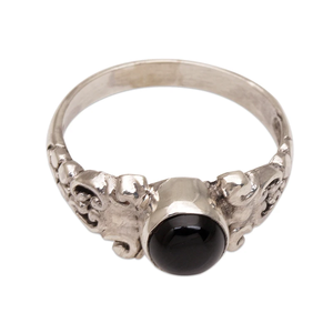 Anillo de cóctel de ónix de Plata de Ley 925, joyería de piedras preciosas clásica elegante hecha a mano, estilo cristiano Hip Hop de moda de alta calidad - Product Image 1