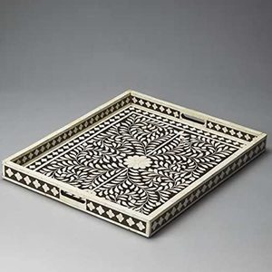 Bone Inlay Customised Serving Indian Handmade Tray in Various <b>Colours</b> BEST SELLING BONE INLAY SERVING TRAY NEW BONE INLAY - Product Image 4