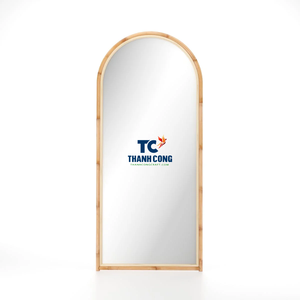 Nouveauté Miroir mural en rotin pleine longueur Forme ronde Tissage naturel Décoration murale Design élégant pour salon Chambre et maison moderne - Product Image 1