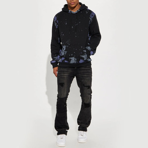 Sweat à capuche polaire tendance pour homme, 100 % coton, 300 GSM, couleur personnalisée, motif uni, impression en relief - Product Image 3