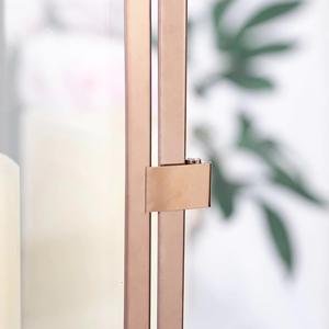 El mejor artesano hecho a mano, linterna de acero inoxidable de oro rosa, iluminación festiva Interior del hogar, portavelas decorativo de Metal - Product Image 6