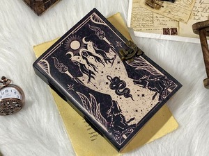 Blank Spell Book of <b>Shadows</b> Handmade Leather Journal Grimoire Journal with Deckle Edge Paper Gifts for Men and Women - Product Image 3