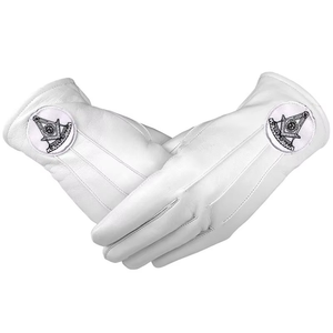 Gants maçonniques OEM sur mesure 100% coton Design de haute qualité Regalia en coton pour l'hiver Gants maçonniques personnalisés - Product Image 2