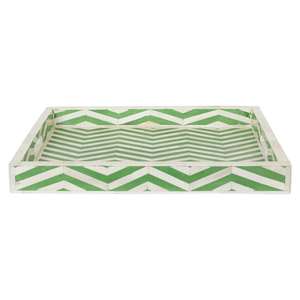 Plateau de service décoratif en os fait à la main de luxe moderne poignées plateau rectangulaire (multicolore) pour thé café petit-déjeuner lit - Product Image 3