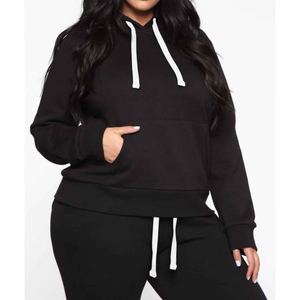 Ensemble survêtement femme d'hiver slim fit sur mesure, pantalon de jogging et sweat à capuche deux pièces, 100% coton, coupe-vent, écologique - Product Image 2