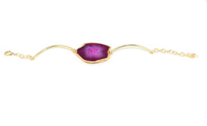 Classic Style Natural Agate Slice Gemstone 22K Gold Plated Adjustable Chain Healing Crystal <b>Bracelet</b> Jewelry For Women Wholesale - Product Image 3