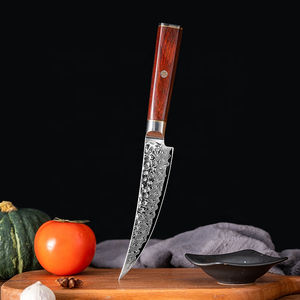 2023 Premium Nouveaux produits de cuisine Couteau damas de haute qualité avec lame martelée de 6 pouces et manche en bois solidifié - Product Image 4