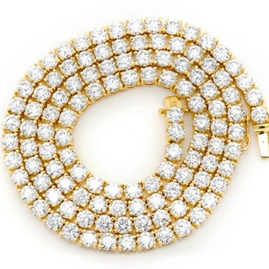 Collar de cadena de tenis de moissanita chapado en oro y plata de ley, collar de diamantes certificado GRA, últimos diseños de joyería para mujer - Product Image 1