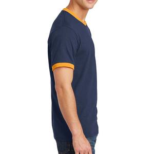 Mens Ringer Short Sleeve <b>T</b>-<b>Shirt</b> Gray Navy Medium <b>Large</b> - Product Image 3