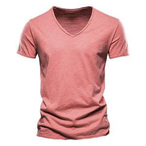 T-shirt à manches courtes à col rond pour hommes de qualité supérieure 100% tissu en coton peigné respirant anti-rides séchage rapide - Product Image 4