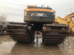 Excavadora de agua Hyundai R150LC usada, plataforma de dragado de pontón de dragado personalizada, excavadora de plataforma de operación de barco - Product Image 3