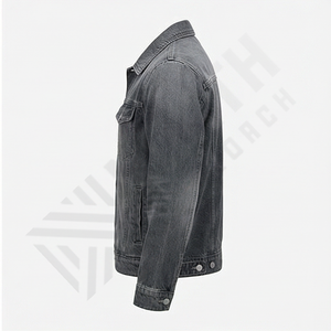 แจ็คเก็ตยีนส์ผู้ชายทรงสลิมฟิต สีน้ำเงิน สไตล์คลาสสิกวินเทจ แฟชั่นสตรีทแวร์ลำลองทันสมัย - Product Image 3