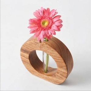 Jarrón de Madera de Mango Minimalista Hecho a Mano, Forma Irregular, Acabado Natural, Decoración Floral - Product Image 4
