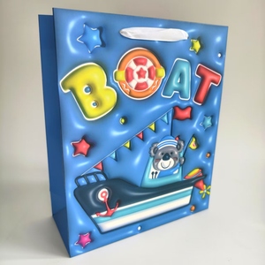 Bán nóng 210 GSM túi giấy trắng với hiệu ứng Eye-<span class=keywords><strong>3D</strong></span> cho bao bì quà tặng của trẻ em - Product Image 2