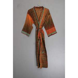 Women's Printed Satin Kimono Robe Bathrobe Set Short Length Ladies Loungewear <b>Sexy</b> <b>Plus</b> <b>Size</b> Sleepwear for Summer and Spring - Product Image 6