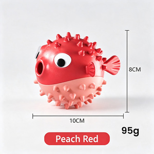 Juguete Masticable Interactivo para <span class=keywords><strong>Perros</strong></span>, Pelota Molar Elástica de TPR Resistente a Mordidas, con Forma de Pez, Dispensador de Golosinas - Product Image 5