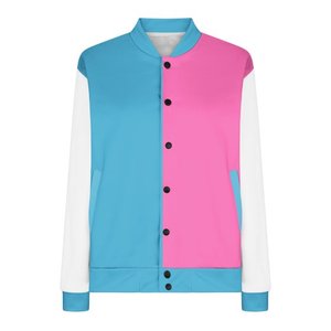 แจ็คเก็ตซิปรูดซิปขึ้นแจ๊กเก็ตแจ๊กเก็ตแจ๊กเก็ตแจ๊กเก็ตฤดูใบไม้ผลิฤดูใบไม้ร่วงสีชมพูร้อน - Product Image 4