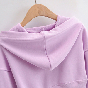 Nouveau hiver pull à capuche ample coton épais sweats à capuche femmes haut court conception fabrication sweats à capuche pour femmes - Product Image 4