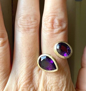 Anillo Ajustable con Bisel de Piedra Larimar Natural, Plata 925, Anillo de Compromiso y Boda - Product Image 1