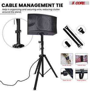 5 Core Speaker Stand 4Ft Adjustable Heavy Duty PA DJ <b>Tripod</b> Studio Monitor Stands w 35mm Insert - Product Image 5