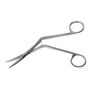 Venta al por mayor de 140mm de acero inoxidable Fomon Dorsal tijeras nasales vástago en ángulo ENT cirugía tijera Manual fuente de alimentación precio barato - Product Image 4