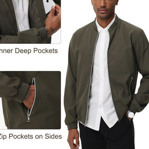 Blouson d'aviateur classique avec logo personnalisé pour hommes Blouson de bureau vintage avec manteaux à col baseball et fermeture éclair Blouson d'aviateur pour hommes - Product Image 3