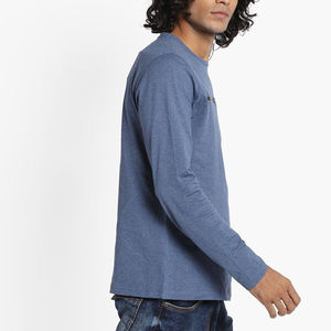 Venta al por mayor de impresión personalizada 100% de algodón peinado de manga larga raglán camisa de los hombres de gimnasio llano Slim Fit Camiseta de manga larga - Product Image 6