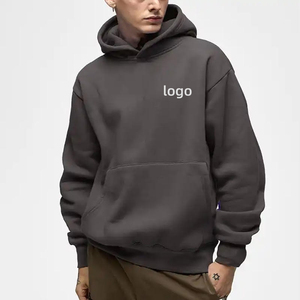 Nuevo diseño personalizado de gran tamaño Drop Shoulder Boxy Fit Hoodies Streetwear Grueso Heavyweight Cropped Hoodie Hombres - Product Image 2