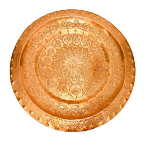 Bandeja de servicio de cobre de lujo, plato de diseñador hecho a mano de excelente calidad, bandeja de cobre elegante de forma personalizada - Product Image 3