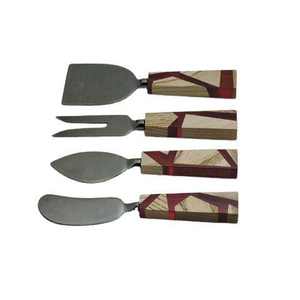 Juego de queso de Metal de buena calidad con mango de diseño de plumas de grado 304, utensilios de cocina hechos a mano, juego de cubiertos de queso para vajilla y fiesta - Product Image 5