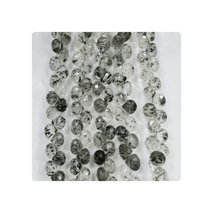 Cuentas de gotas de cebolla facetadas de cuarzo de punto negro Natural de 8 pulgadas, hermosas piedras preciosas de 5-6mm para la fabricación de joyas - Product Image 4