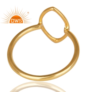 Anillo apilable chapado en oro de 18 quilates de plata de ley superventas Demi fabricante de joyería fina - Product Image 2